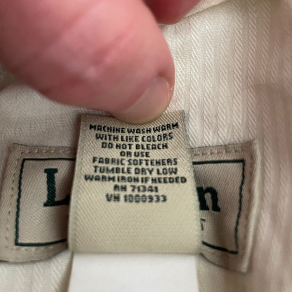 LL Bean Standard Fit Chinos Mens 33x34 Khaki Tan Cotton Business Casual Office - Picture 5 of 10